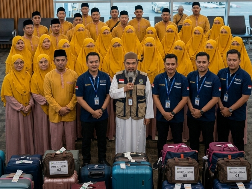 Konveksi Jilbab Umroh 1 keberangkatan jemaah umroh