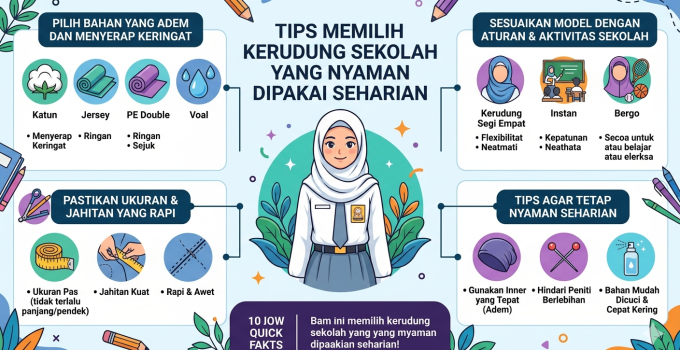 Tips memilih kerudung sekolah yang nyaman