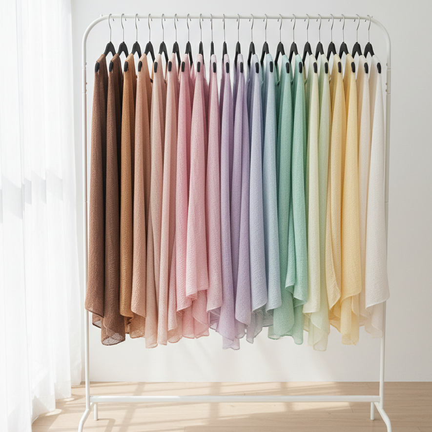 bahan ceruti baby doll buat hijab pashmina