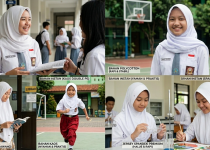 contoh bahan hijab sekolah