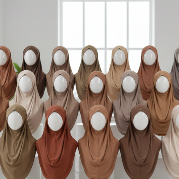 hijab instan bahan spandek jersey